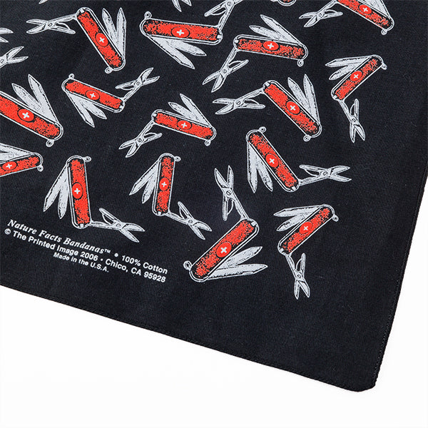 プリンティッドイメージ ネイチャープリントバンダナ ナイフブラック