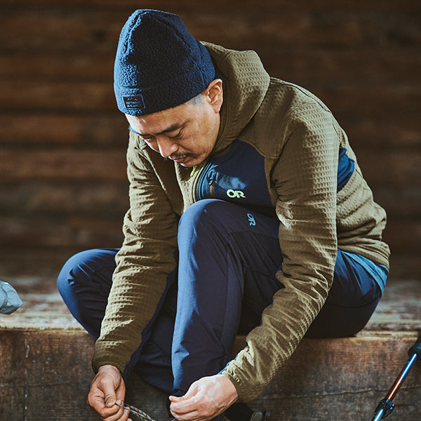 アウトドアリサーチ メンズ ヴィガープラス フリースフーディ ダークオリーブ/ブラック