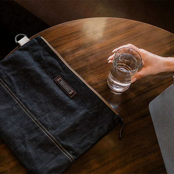 ベアボーンズ ニーラムラージジッパーポーチ デニム