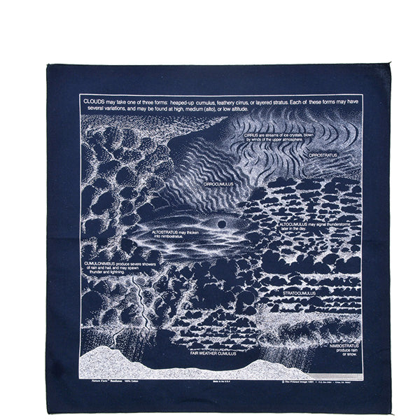 プリンティッドイメージ ネイチャープリントバンダナ 雲