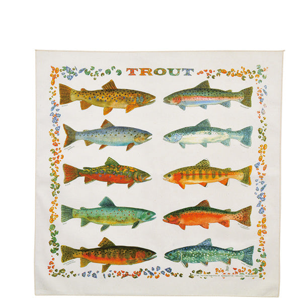 プリンティッドイメージ ネイチャープリントバンダナ トラウト