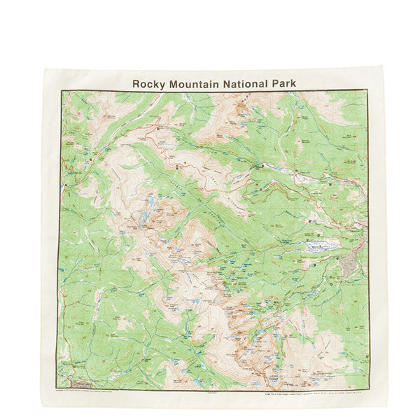 プリンティッドイメージ ネイチャープリントバンダナ ロッキーマウンテン TOPO