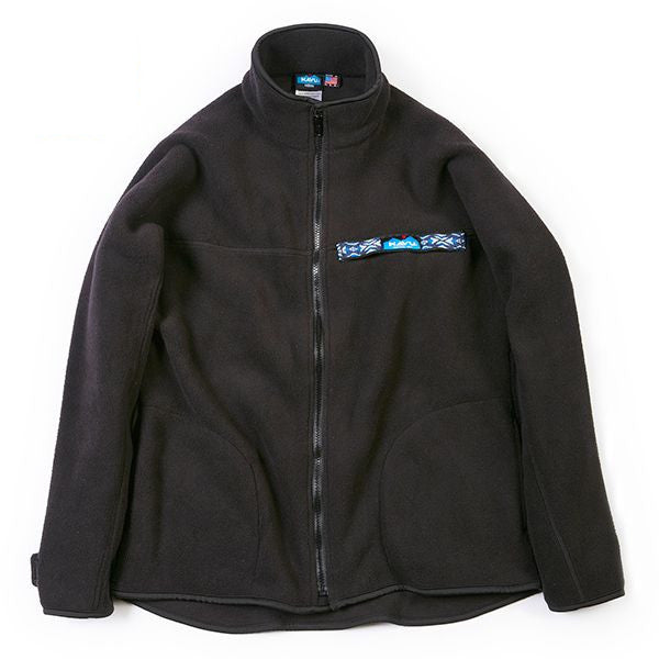 カブー メンズ フリース フルジップ スローシャツ ブラック
