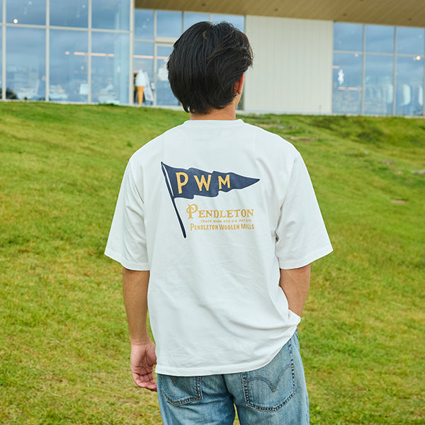 ペンドルトン メンズ ショートスリーブ ナショナルパークガーメントダイ バックプリントTシャツ オフホワイト