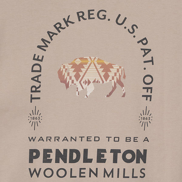 ペンドルトン メンズ ショートスリーブ ナショナルパークガーメントダイ バックプリントTシャツ グレージュ