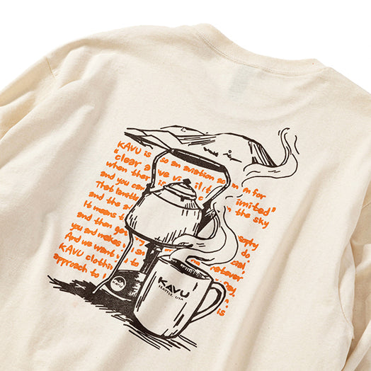 カブー メンズ コーヒー ロングスリーブTシャツ