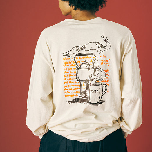 カブー メンズ コーヒー ロングスリーブTシャツ