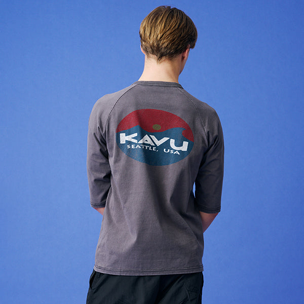 カブー メンズ サーフロゴ ベースボール Tシャツ