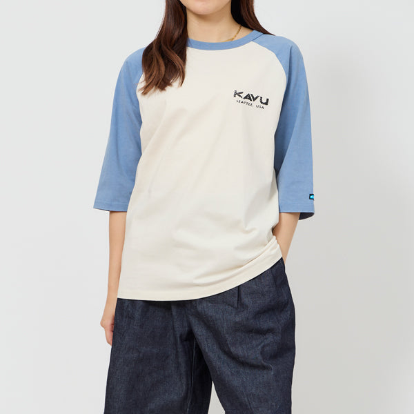 カブー メンズ サーフロゴ ベースボール Tシャツ