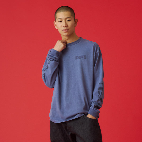 カブー メンズ スリーブプリント ロングスリーブTシャツ