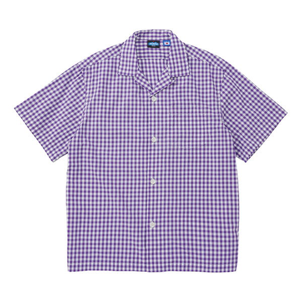 カブー メンズ ギンガムオープンカラーシャツの画像