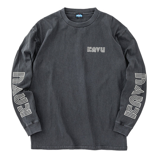 カブー メンズ スリーブプリント ロングスリーブ ピグメントTシャツ